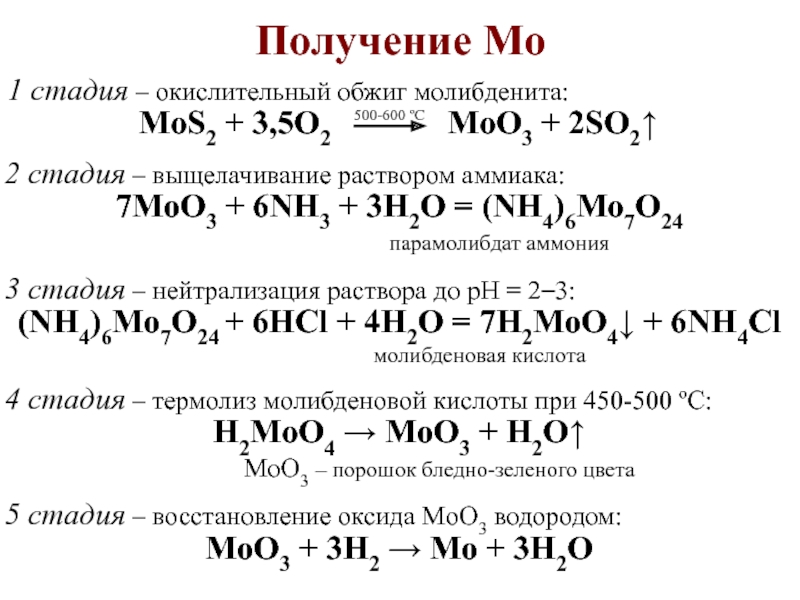 Nh3 р р hcl. Оксид молибдена moo3. Окислительный обжиг. Получение молибденовой кислоты. Кислоты молибдена.