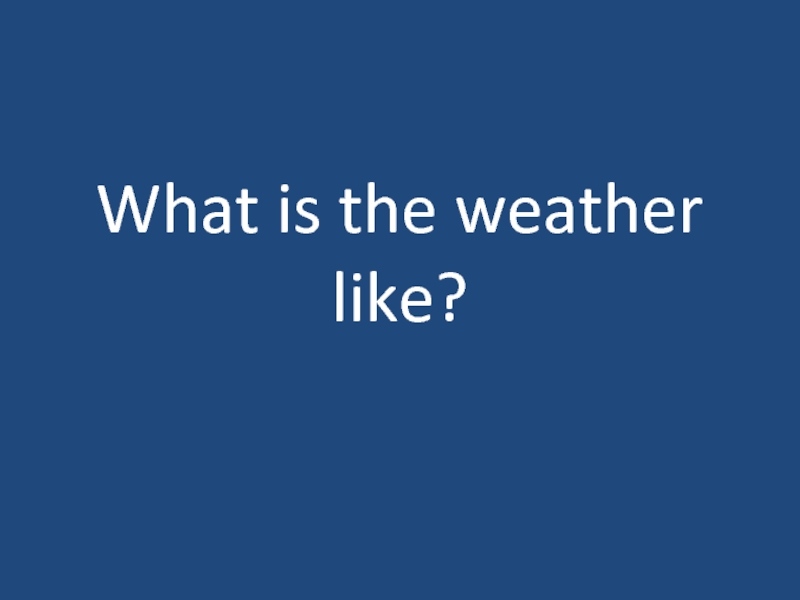 Презентация What is the weather like?
