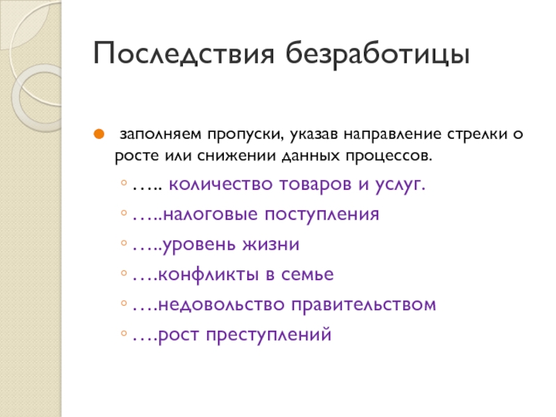 Последствия безработицы 8 класс. Последствия безработицы для семьи.