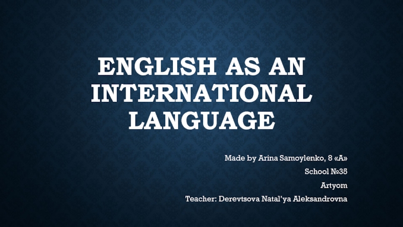 English as an international language