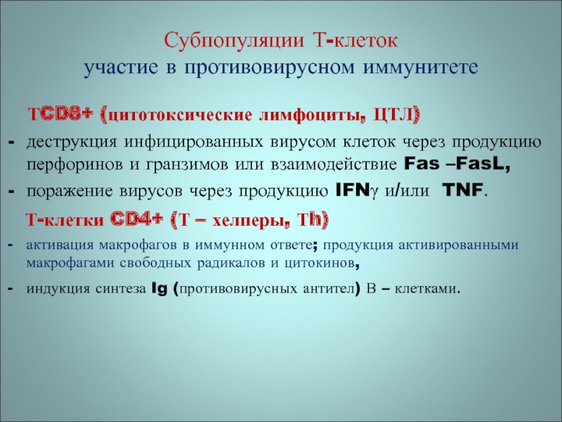 Противовирусный иммунный ответ презентация