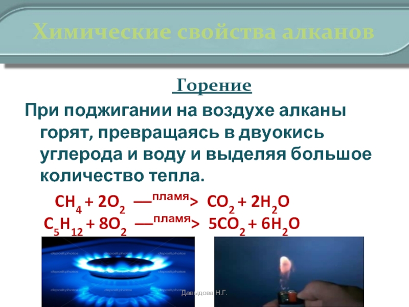 Горение газа химическая реакция