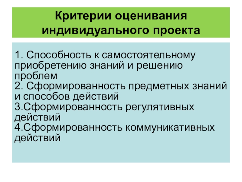 Критерии оформления индивидуального проекта для 11 класса