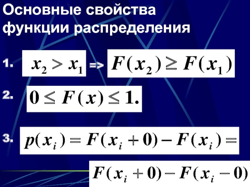 Основные свойства функции распределения 1.3.2.=>