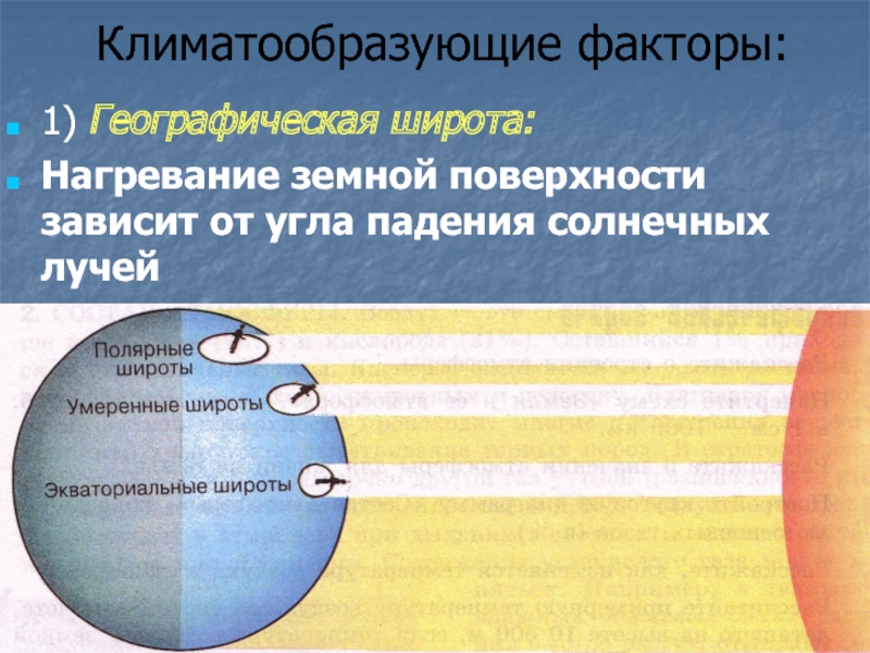 Главные факторы климата географическая широта. Климатообразующие факторы. Угол падения солнечных лучей. Падение солнечных лучей. Климато-географические факторы.