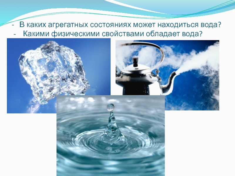 Вопрос состояние воды. Агрегатные состояния воды. Вода состояния воды.
