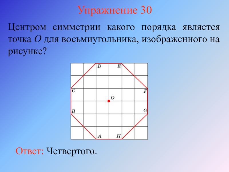 Сколько осей симметрии имеет изображенный на рисунке восьмиугольник