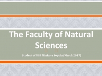 The Faculty of Natural Sciences