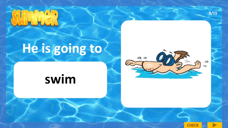 He will swim. It's going to Swim.