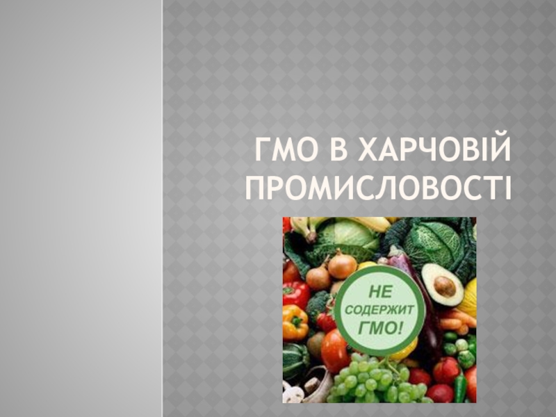 Презентация ГМО в харчовій промисловості