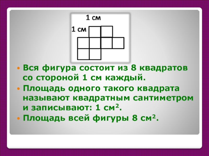Все ли квадраты имеют равные площади. Фигуры состоящие из 1 квадратного сантиметра. Периметр фигуры состоящей из квадратов. Площадь фигуры квадратиками. Площадь фигуры, состоящей из квадратов.