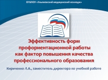 Эффективность форм профориентационной работы как фактор повышения качества