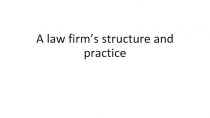 A law firm’s structure and practice