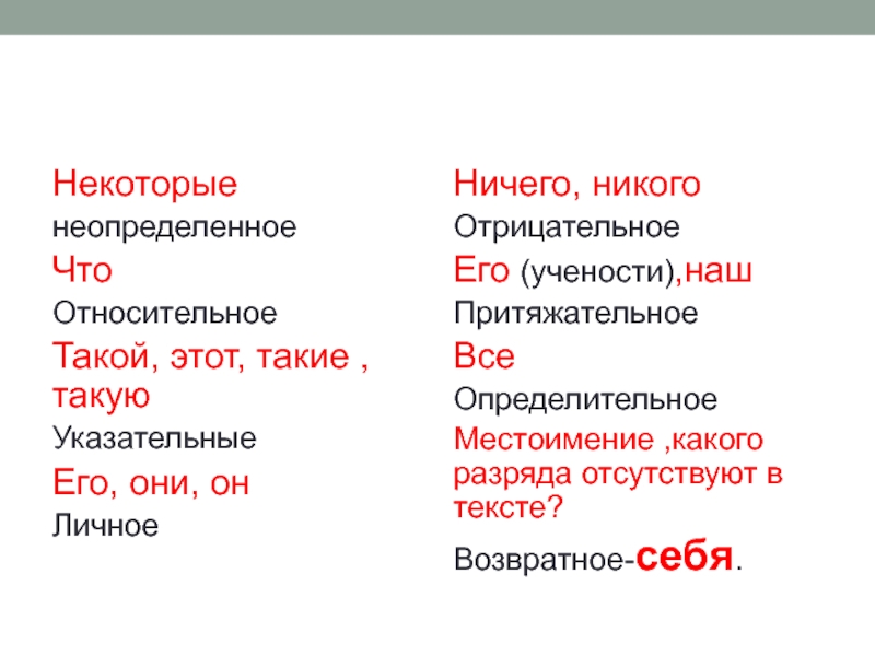 Некого неопределенное местоимение. Некого это неопределенное местоимение. Никто это отрицательное местоимение или неопределенное. Ничего разряд. Ученость.