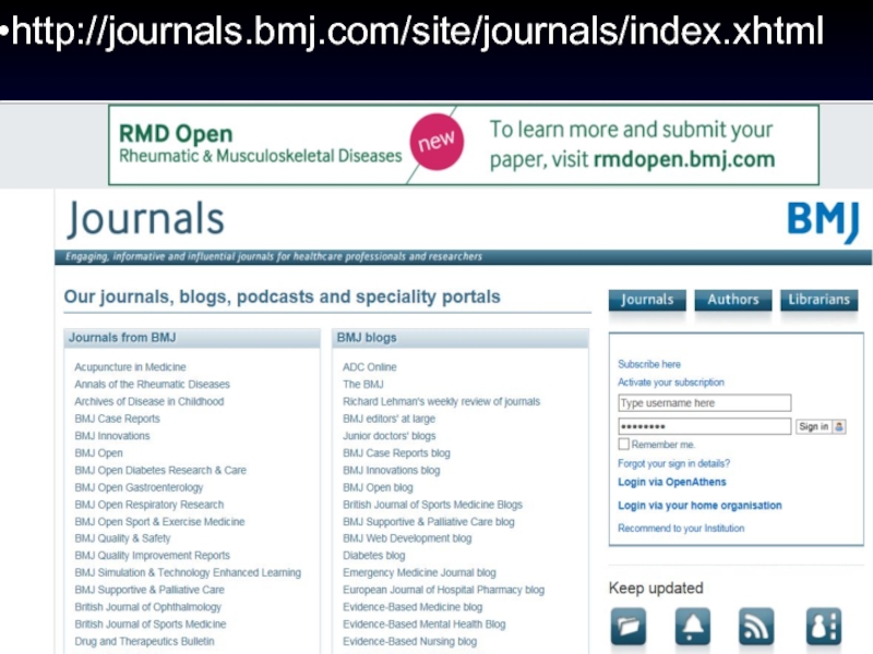 Journal sites. BMJ Journal. Journal.com. Site.com.