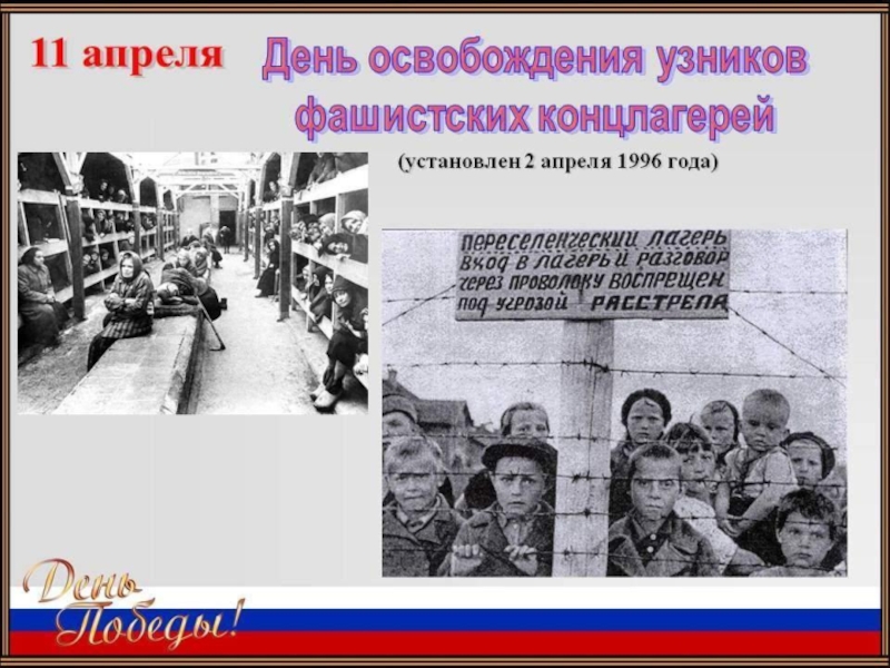 Презентация 11 апреля. День освобождения узников фашистских концлагерей 7 класс
