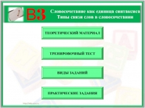 Словосочетание как единица синтаксиса  Типы связи слов в словосочетании