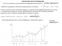 x 0 =a
x 1
x 3
x 2
x n = b
f(x)
x i
x n–1
x i+1
x
· · ·
· · ·
· · ·
· · ·
y 0
y