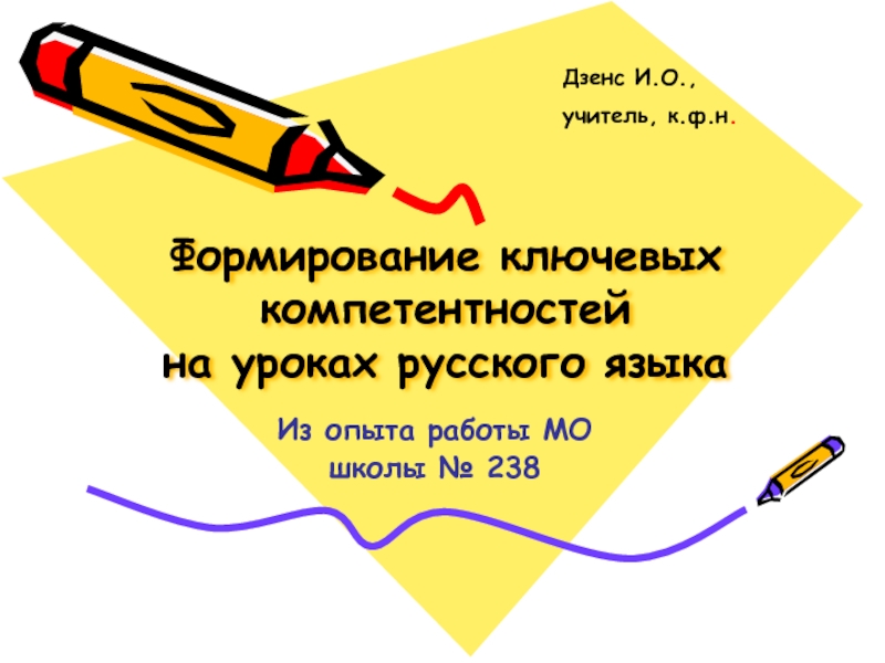 Презентация Формирование ключевых компетентностей на уроках русского языка