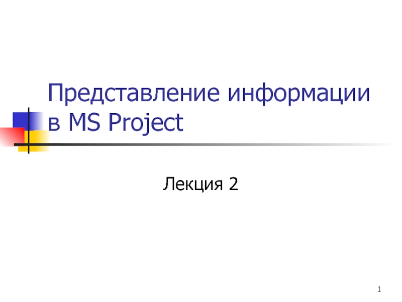 Представление информации в MS Project