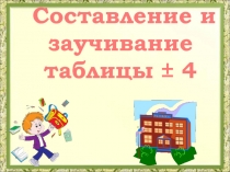 Составление и заучивание таблицы сложения и вычитания 4