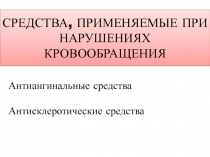 Антиангинальные средства
