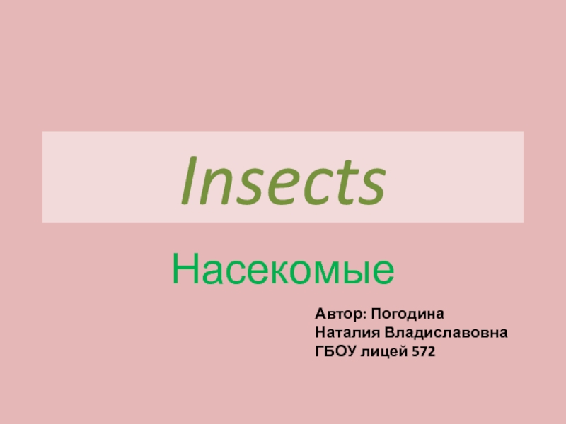 Insects 5 класс