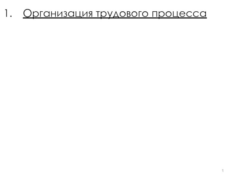 Презентация Организация трудового процесса
1