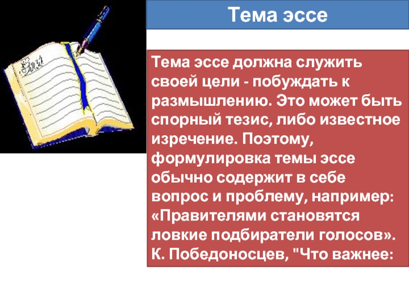 Сочинение на тему современные книги. Эссе на тему. Эссе правителями становятся ловкие подбиратели голосов. Спорный тезис. Проблемный очерк.