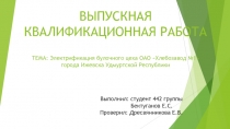 ВЫПУСКНАЯ КВАЛИФИКАЦИОННАЯ РАБОТА ТЕМА: Электрификация булочного цеха ОАО