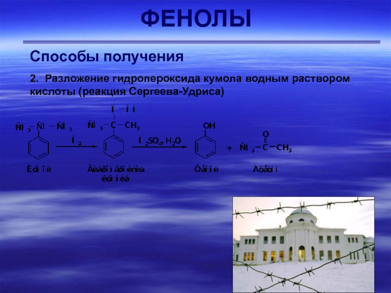 Получение фенола. Разложение гидропероксида кумола. Реакция Удриса Сергеева. Разложение фенола. Реакция разложения фенола.