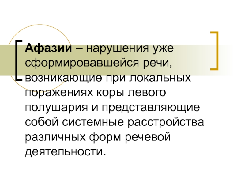 Реферат нарушения речи. Механизм нарушения афазии. Структура дефекта при афазии. Афазия это нарушение речи которое возникает. Системные расстройства это.