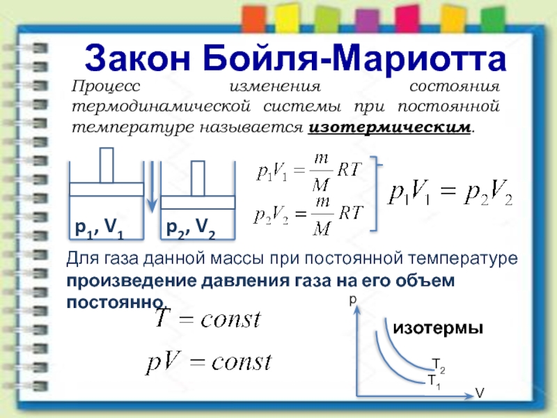 Давление газа при постоянной температуре