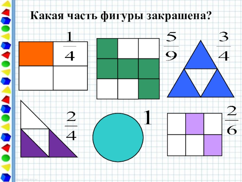 Закрасьте фигуры. Какая часть фигуры закрашена. Какая часть закрашена. Части фигур. Какая часть фигуры закрашена объяснение.