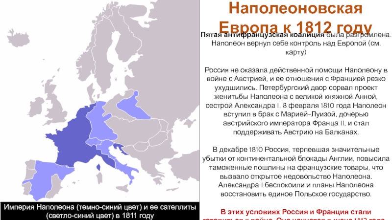 Континентальная блокада карта