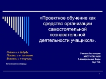 Проектное обучение как средство организации самостоятельной познавательной деятельности учащихся