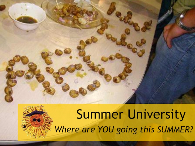 Презентация Where are YOU going this SUMMER?
Summer University
