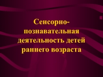 Сенсорно-познавательная деятельность детей раннего возраста