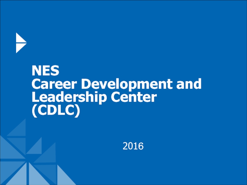 Презентация NES Career Development and Leadership Center (CDLC)
201 6