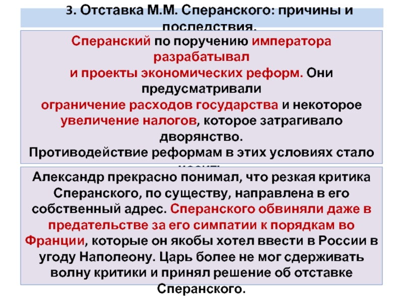 Что предлагал сперанский в своем проекте реформ