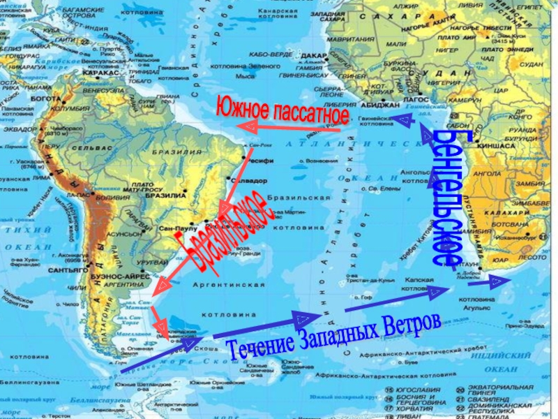 Течение западных ветров географическое положение вид течения