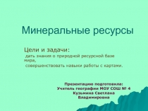 Минеральные ресурсы