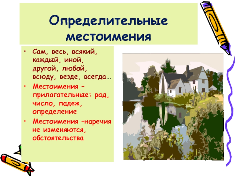 Определительные местоимения. Сам определительное местоимение. Местоимения всякий, каждый, иной, другой.. Определительные местоимения всякий каждый.