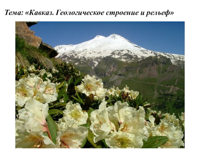 Кавказ. Геологическое строение и рельеф