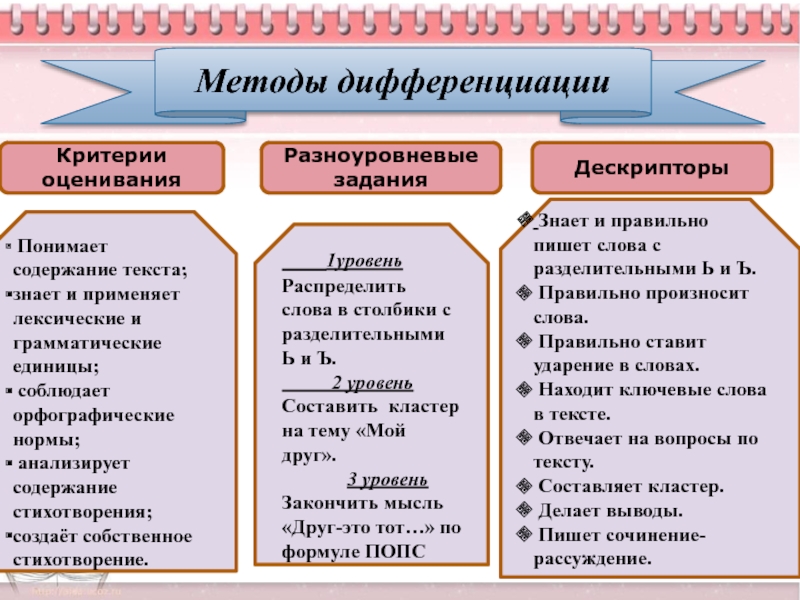 Приведите пример дифференциации