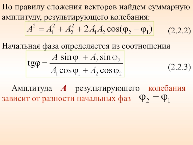 Амплитуда фаза начальная фаза колебаний