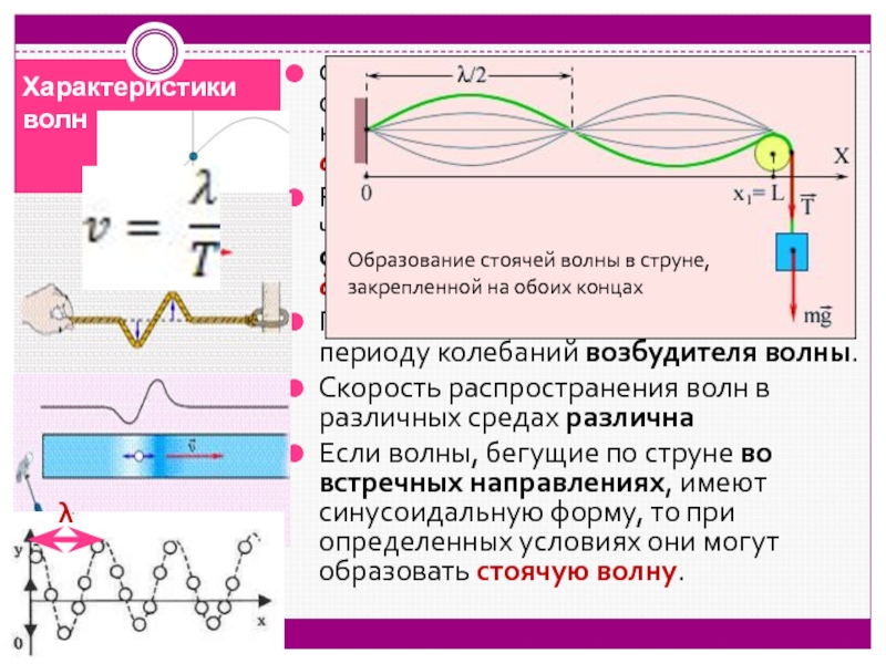 Период колебаний волны. Параметры стоячих волн. Механизм образования стоячей волны. Свойства стоячей волны. Характеристики стоячей волны.