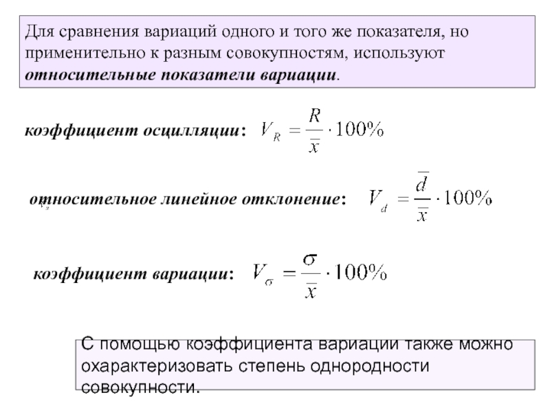 Показатели вариации презентация