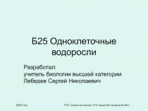 Одноклеточные водоросли 6 класс