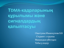 Т DMA- кадрларының құрылымы және сигналдардың қалыптасуы